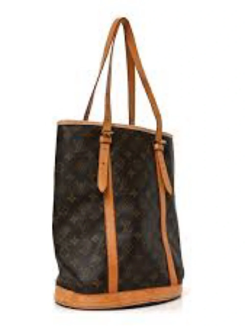 Louis Vuitton Brown Monogram Canvas Tote with Vachetta Handles and Round Base - Picture 12 of 12